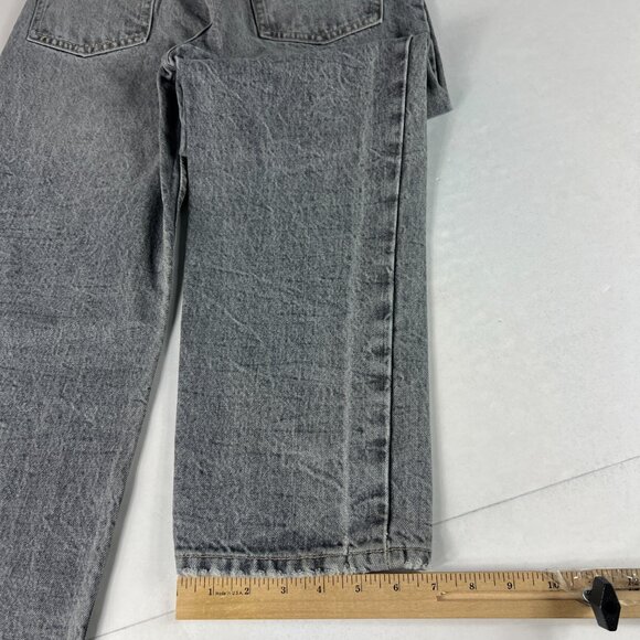 Zara Jeans Women's 26x26* High Rise Mom Straight Crop Grey Faded Denim Tag 4 - Picture 11 of 16